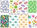 Set of vector veterenary patterns; cute backgrounds.